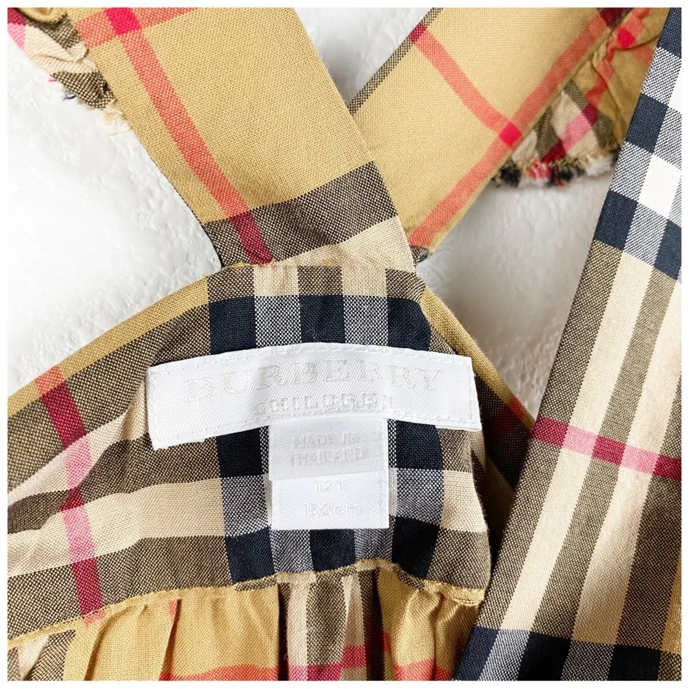 Burberry Tan Plaid Sleeveless Kids Dress